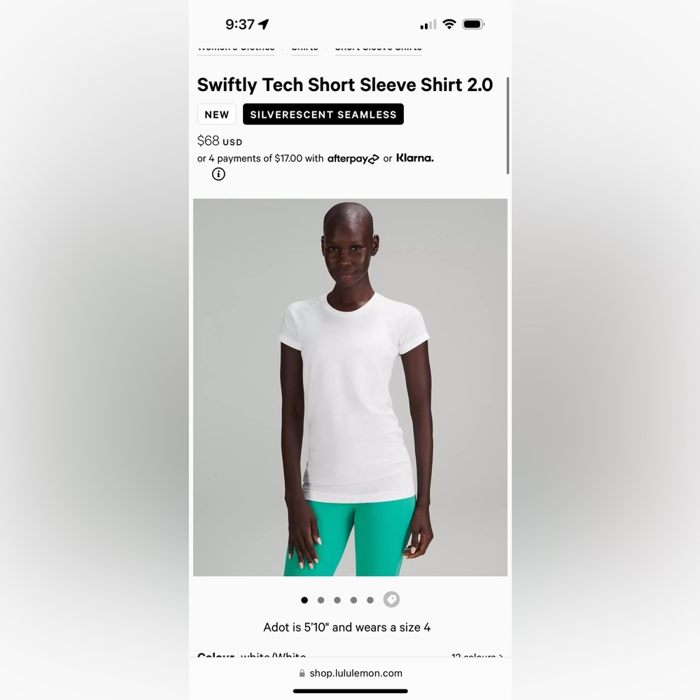 Lululemon Tech Short Sleeve Shirt 2.0 size 4